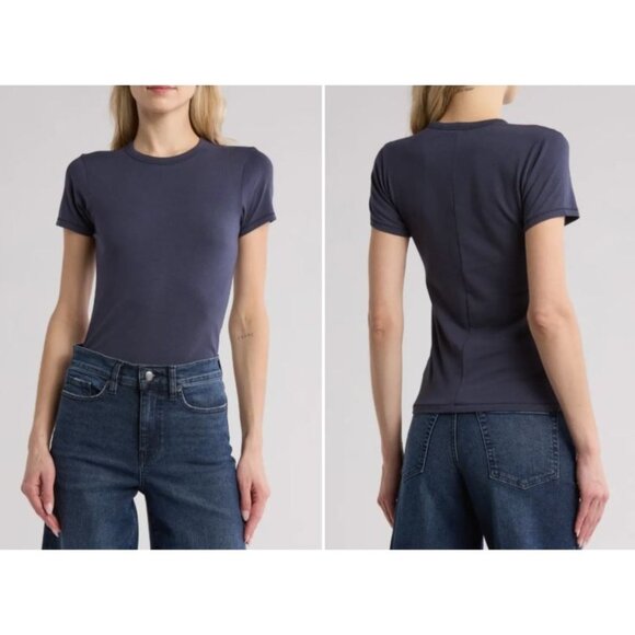 rag & bone Tops - NWT Women's - Rag & Bone Lucy Navy Blue Short Sleeve Shirt, Size Medium